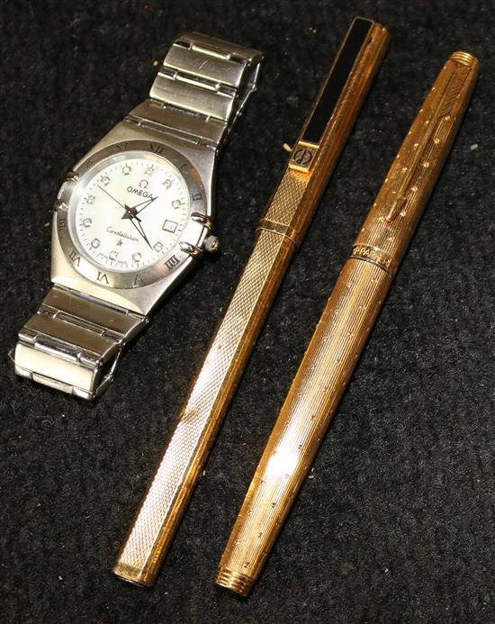 2 pens & an Omega watch